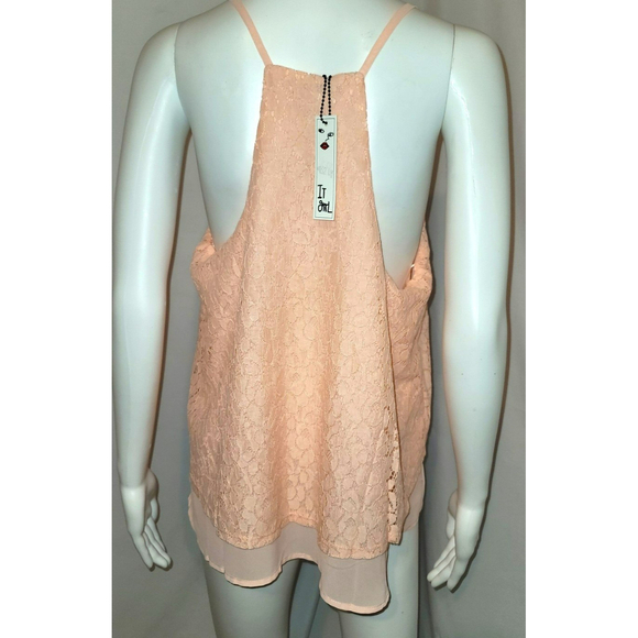 NWT IT Girl Lace Flowing Strappy Layered Halter Top - Size XL - Picture 4 of 9